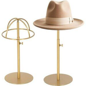 Metal Hat Display Stand 2 Pack Adjustable Cap Rack Holder for Home Boutique Stor